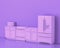 Conter and Kitchen appliances in monochrome single pink purple color room, 3d rendering
