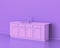 Conter and sink,Kitchen appliances in monochrome single pink purple color room, 3d rendering