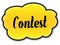 CONTEST handwritten on yellow cloud with white background