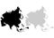 Continent Asia on a white background. Vector illustration.