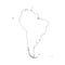 Continent South America on a white background