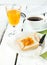 Continental breakfast - coffee, orange juice, toast