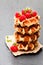 Continental classics belgian butter waffles with raspberries on