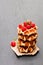 Continental classics belgian butter waffles with raspberries on