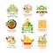 Continental cuisine logo design set, Arabic, Japanese, Thai, Chinese, Indian authentic traditional continental food