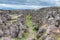 Continental drift visible at Thingvellir national park in Iceland