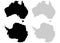 Continents Antarctica and Australia on a white background