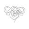 Continues line drawing of bull head