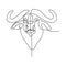 Continues line drawing of bull head