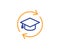 Continuing education line icon. Online education sign. Vector