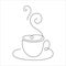 Continuous cup of coffee outline minimalistic vector illustration