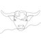 Continuous drawing of a bull symbol of 2021. Postcard in one line. holiday element for losses, calendars. vector illustration