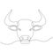 Continuous drawing of a bull symbol of 2021. Postcard in one line. holiday element for losses, calendars. vector illustration