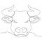 Continuous drawing of a bull symbol of 2021. Postcard in one line. holiday element for losses, calendars. vector illustration