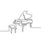 Continuous Drawing Line piano music instrument with minimalist design characteristics