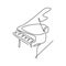 Continuous Drawing Line piano music instrument with minimalist design characteristics