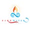 Continuous harmony between water and fire nature elements, vector limitless symbol for use as business logo.