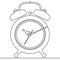 Continuous line alarm clock drawing Vector