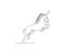Continuous line art drawing of Unicorn. Minimalist black unicorn outline design. editable active stroke vector