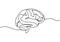 Continuous line art or one line drawing of a human brain. Hand draw object of anatomical human brain icon. Minimalist brain design