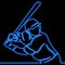 Continuous line baseball player neon concept