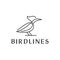 Continuous line bird cardinal logo design vector graphic symbol icon illustration creative idea
