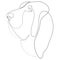 Continuous line Bloodhound. Single line minimal style dog vector illustration. Portrait