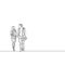 Continuous line Businessman and Businesswoman talking about business