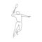 continuous line drawing of badminton player. A person playing sport theme minimalist design