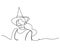 Continuous line drawing of a beautiful woman witch Halloween. linear style and Hand drawn Vector illustrations, character design o