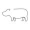 Continuous line drawing big cute hippopotamus for company logo identity. Huge wild hippo animal mascot concept for national safari
