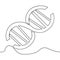 Continuous line drawing biotechnology DNA concept