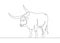 Continuous line drawing bull cow