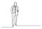 Continuous line drawing of business person greeting