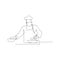 continuous line drawing of chef preparing food. isolated sketch drawing of chef preparing food line concept. outline thin stroke