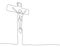 Continuous line drawing of Christian Jesus cross