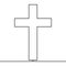 Continuous line drawing Cross Christianity concept