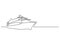 Continuous line drawing of cruise ship