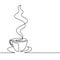 Continuous line drawing of cup of coffee