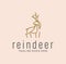 Continuous line drawing deer logo Design. Deer logo minimalist line style