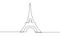 Continuous line drawing of the Eiffel Tower in Paris attractions illustration