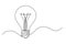 Continuous line drawing electric light bulb