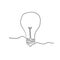 Continuous line drawing. Electric light bulb with handdrawn doodle style vector