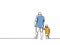 Continuous line drawing of a father and son lovely family concept Father's Day card minimalism style