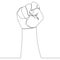 Continuous line drawing fist protest icon vector illustration concept