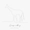 Continuous line drawing. giraffe walking. simple vector illustration. giraffe walking concept hand drawing sketch line