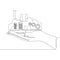 Continuous line drawing hand hold factory building Power plant icon vector illustration concept