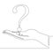 Continuous line drawing Hand holding question mark