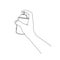 Continuous line drawing of Hand holding spay paint. Air spray paint line art with active stroke