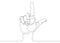 Continuous line drawing  Hand pointing direction finger